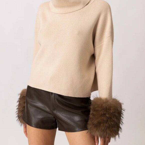 "Hadley" Fur Cuff Sweater - Picture 2 of 2